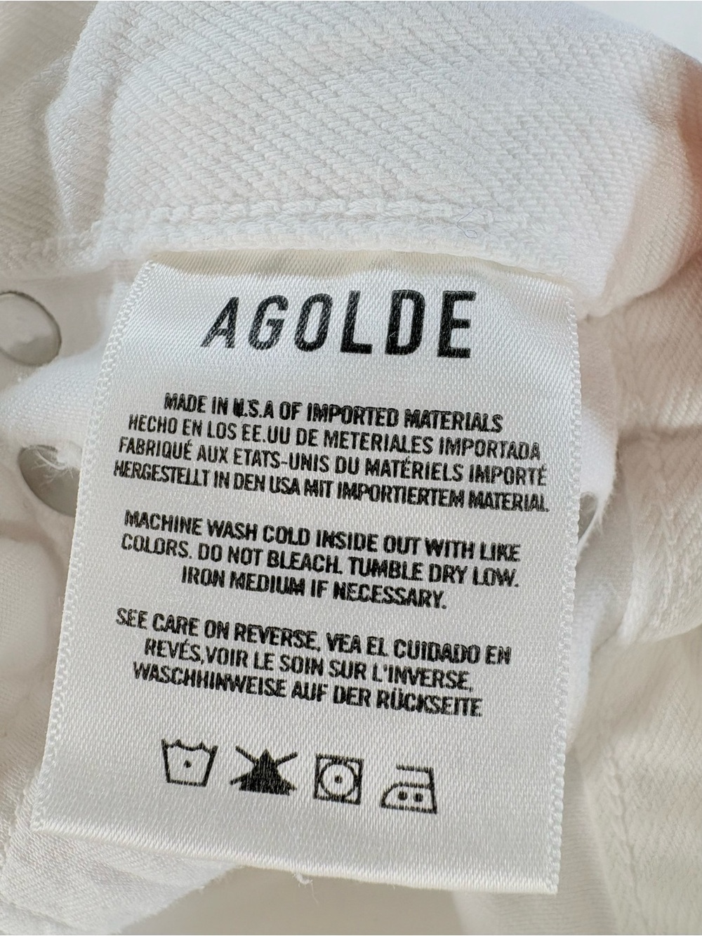 Agolde Broken Waistband Jeans White High Rise Organic Cotton Size 24 - Picture 10 of 14